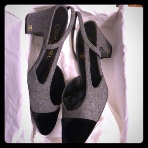 Chanel cap-toe slingbacks